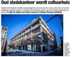 Hasselt: nieuw kunstenhuis in oud Administratief Centrum
